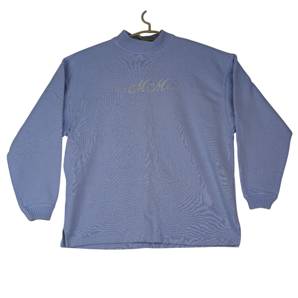 Six‎ Flags MCM Sweater Adult XL Blue 100% Cotton Sweatshirt